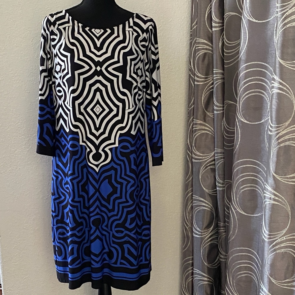ENFOCUS Studio Color Block Midi Dress with Sleeves Size 10
